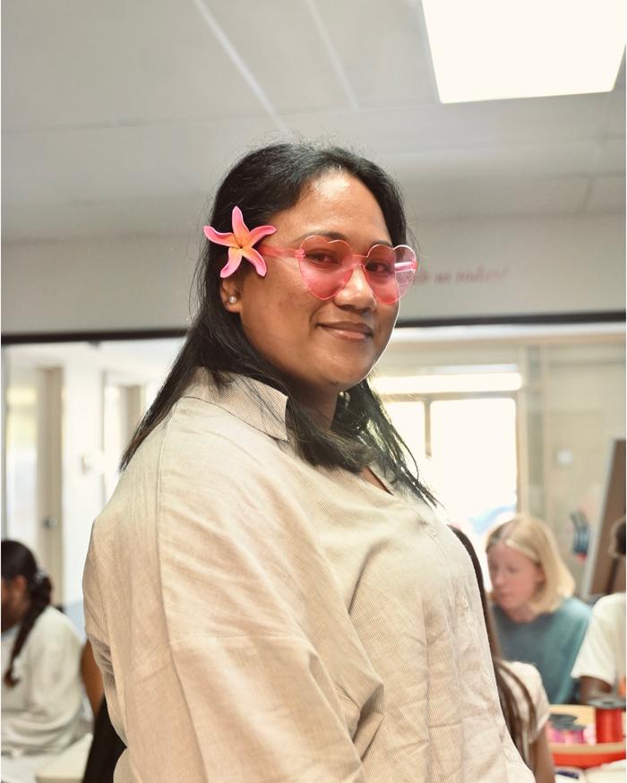 A church member smiling